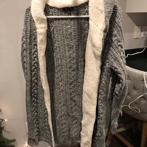 Blue/grey/white with fleece lining XL with hood